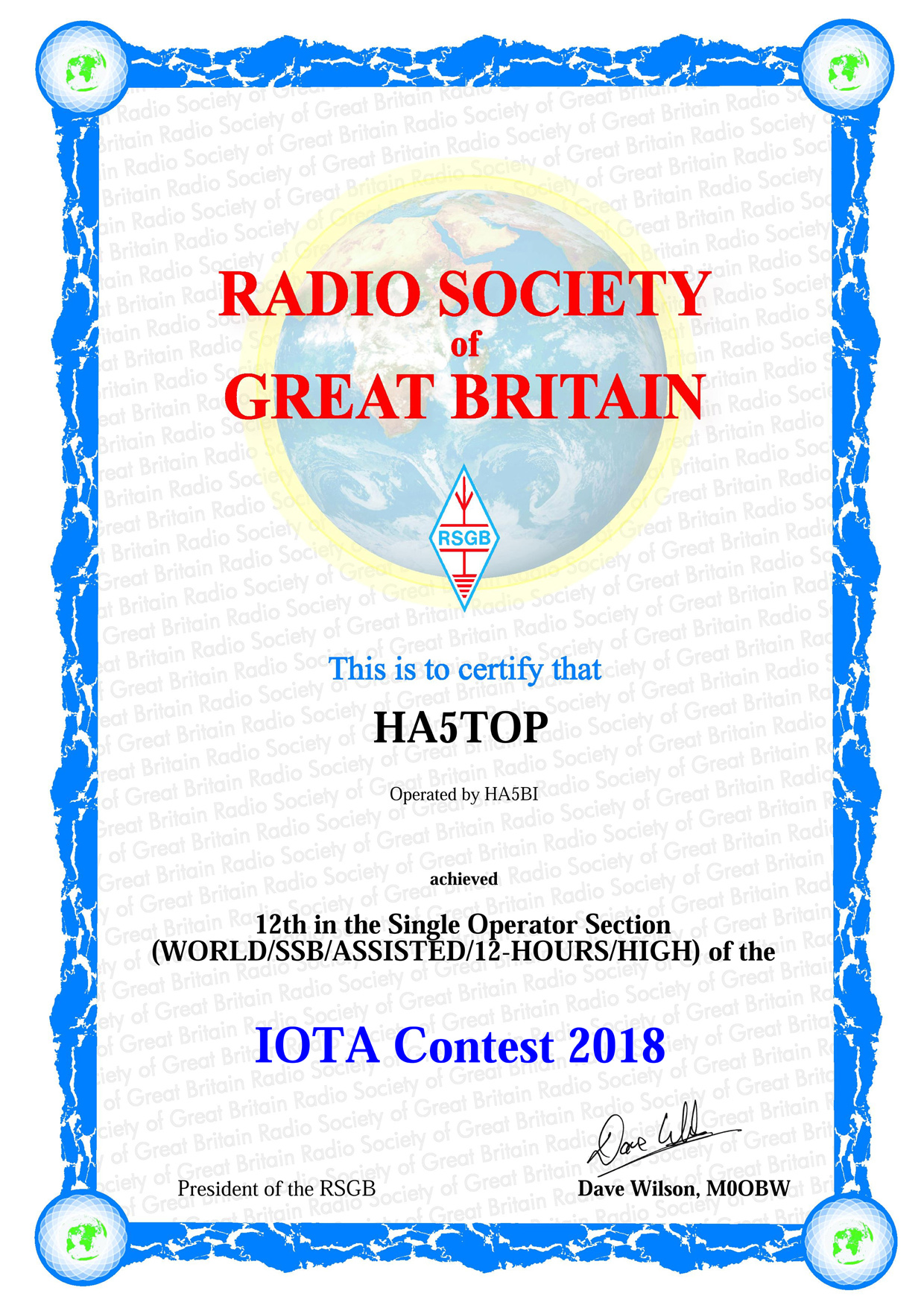 RSGB IOTA Contest 2018
